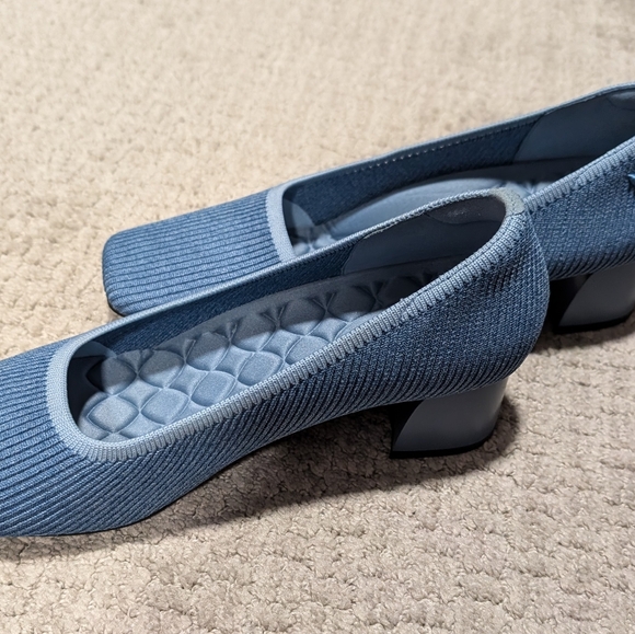Vivia Square-Toe Chunky Heels (Melody) Denim Blue - Picture 7 of 7